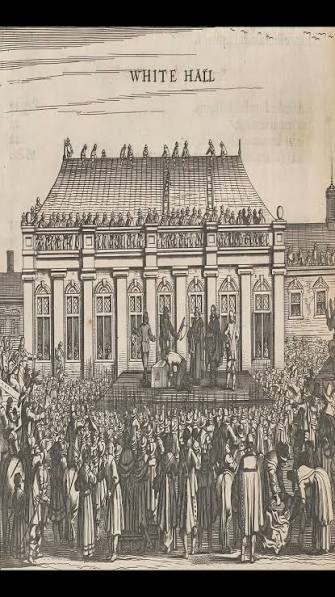 Public Domain Whitehall, site of Charles I's 1649 execution. His son Charles II spent 9 years in exile before reclaiming the throne.