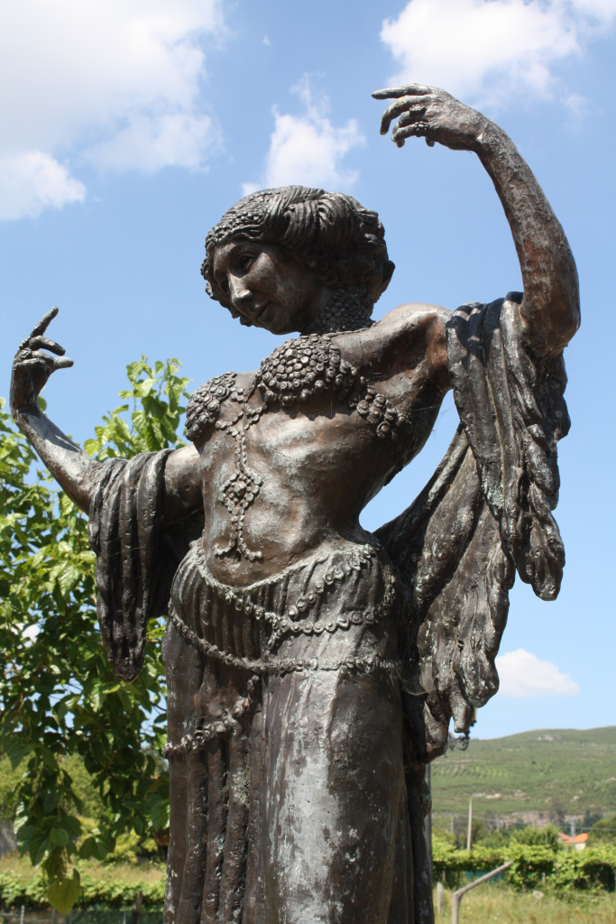 A bronze statue of Carolina Otero in Valga, Spain, the hometown she fled as a child and never once returned to during her sixty years of fame.