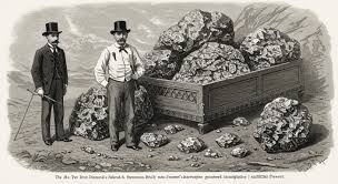 Public Domain. A period engraving of the fortune investors believed lay waiting in Colorado. The real diamond field was one salted acre, seeded with $28,000 of rough stones bought in London.