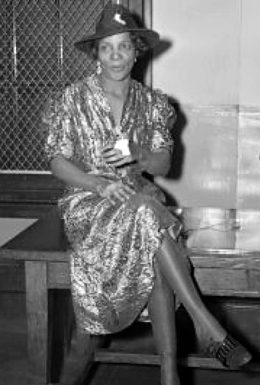 Madame St. Clair, photographed during one of her many confrontations with New York law enforcement, a battle she waged publicly for over a decade.