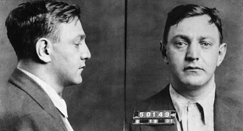 Dutch Schultz, born Arthur Flegenheimer, in a police mugshot. He was shot dead in October 1935 after the Mafia Commission ordered his killing.
