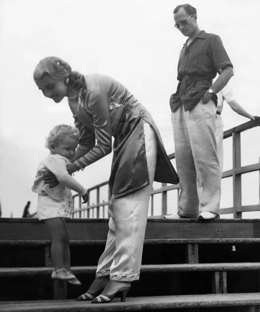 Barbara Hutton and her son Lance in Italy, 1937.