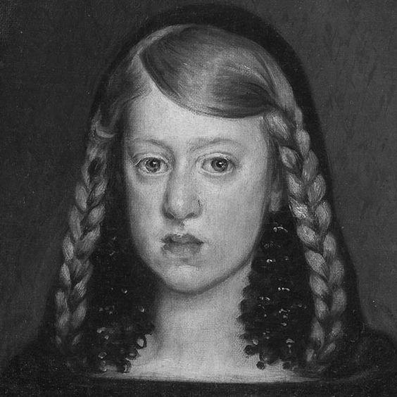 Infanta Margarita Teresa, c. 1653-1656, by Velázquez. At least five portraits of her were sent to Vienna as proof of life for the uncle she was promised to marry.