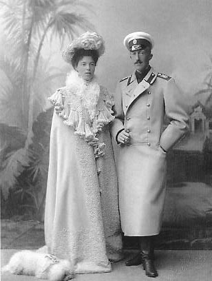 Public Domain Olga Alexandrovna and Duke Peter Alexandrovich of Oldenburg on their 1901 wedding day. The marriage lasted 15 years and was never consummated.