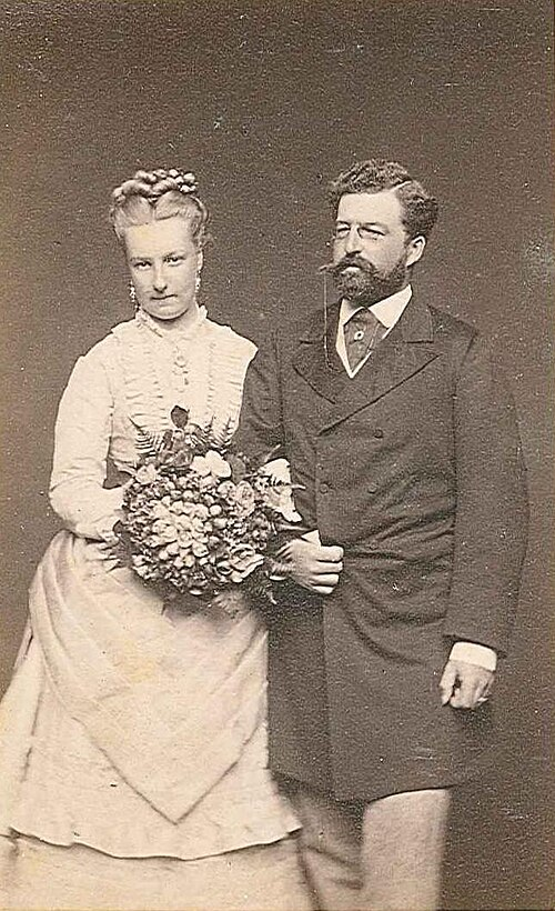 Public Domain Princess Louise of Belgium and Prince Philipp on their 1875 wedding day. She later wrote that she fled the palace the very next morning and hid in a greenhouse.