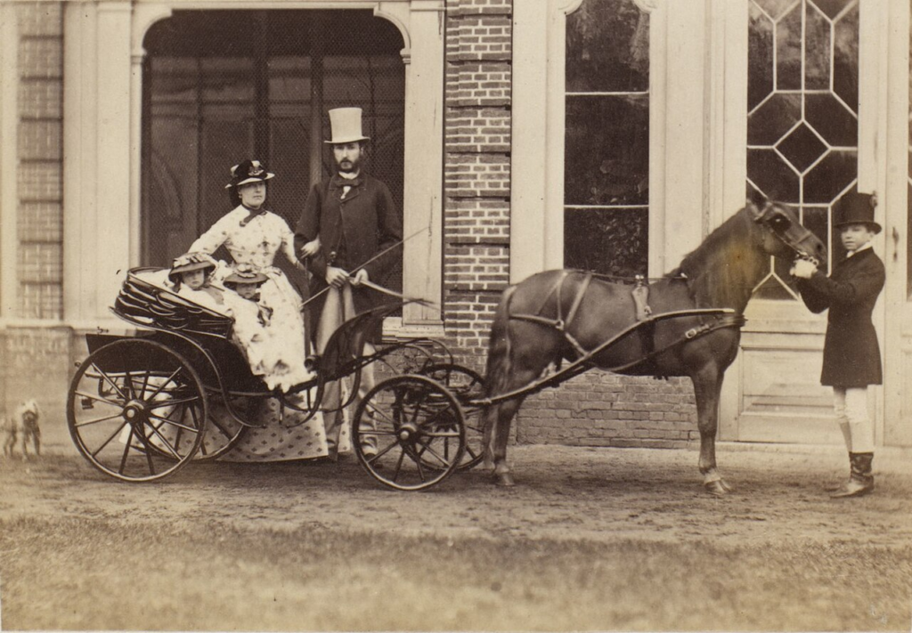 Public Domain The Belgian royal family at Laeken Palace, circa 1865. Queen Marie Henriette would soon spend more time at a spa resort than beside her husband — and the court noticed.