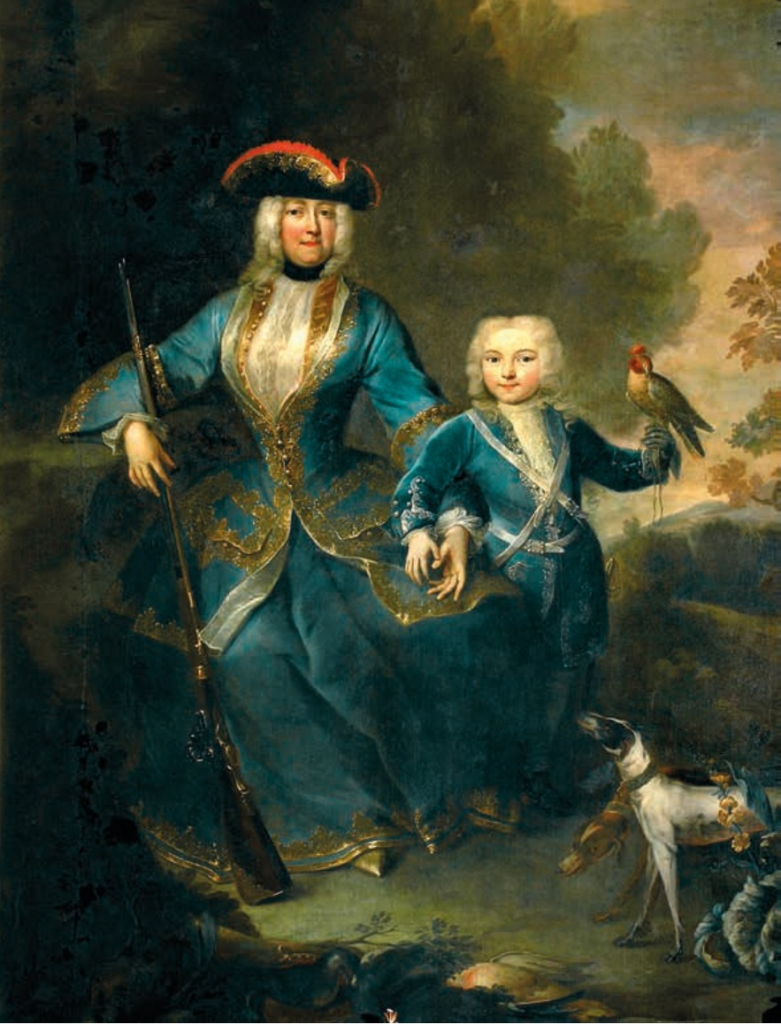 Schwarzenberg Family Collection. Eleonore with her son Joseph Adam, painted before her husband was killed in a hunting accident by Emperor Charles VI in 1732.