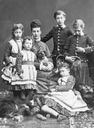 Alexandra with her children. She gave birth to six children between 1864 and 1871, all born early, and remained devoted to them throughout her life.