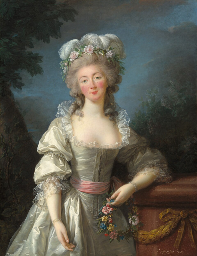 Jeanne Bécu, Comtesse du Barry, painted at Louveciennes in 1782 by Élisabeth Vigée Le Brun, eleven years before the Revolution took her life.