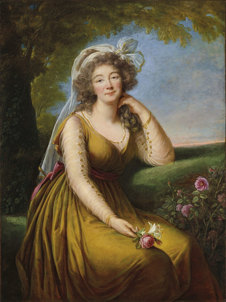 Jeanne Bécu at Louveciennes, painted by Élisabeth Vigée Le Brun around 1789. Four years later she was dead.