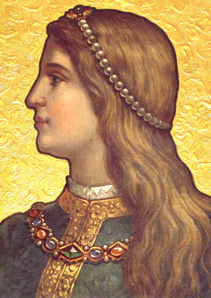 A later artistic depiction traditionally associated with Inês de Castro, the Galician noblewoman murdered in 1355 on the orders of the King of Portugal.