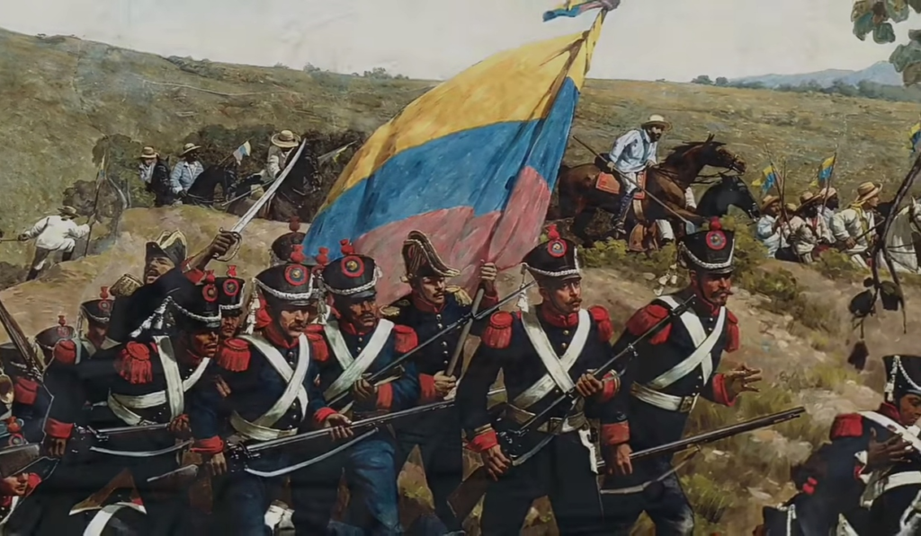 Republican soldiers advance during the Venezuelan Wars of Independence, the conflicts that made MacGregor a celebrated general across South America.