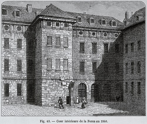 La Force Prison, Paris, where MacGregor was held in 1825 while awaiting trial for fraud in France. He walked free after his acquittal in July 1826.