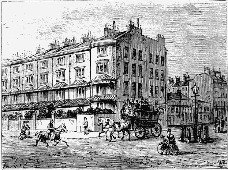 A Victorian engraving of the Tyburnia district of London, built near the site of the Tyburn gallows where Thomas Blood intended to hang the Duke of Ormond in 1670.