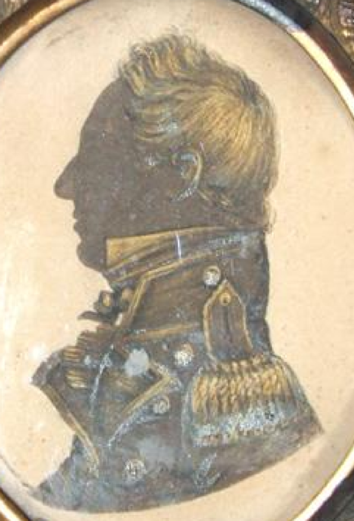 Silhouette believed to depict Captain Jeremiah Coghlan, Royal Navy officer and celebrated hero of the French Revolutionary and Napoleonic Wars.