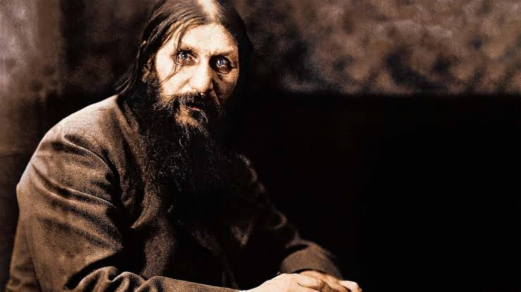 A digitally colorized portrait of Grigori Rasputin. Contemporaries consistently described the intensity of his gaze as central to his personal power.
