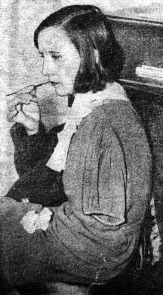 A dial painter touches her radium-laced brush to her lips, as workers were instructed to do hundreds of times each shift. No one told them it would kill them.