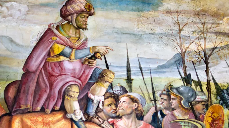 A Renaissance fresco of a commanding general issuing orders. In 206 BC, Hasdrubal Gisco arranged his daughter Sophonisba's marriage to King Syphax to win Numidia's army for Carthage.