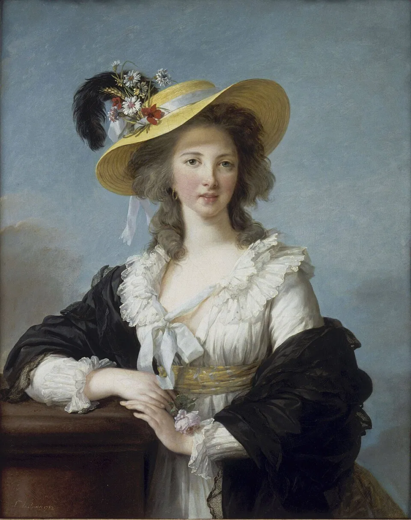 Yolande de Polastron, Duchess of Polignac, painted in 1782 by Élisabeth Vigée Le Brun, favourite portraitist of Queen Marie Antoinette.