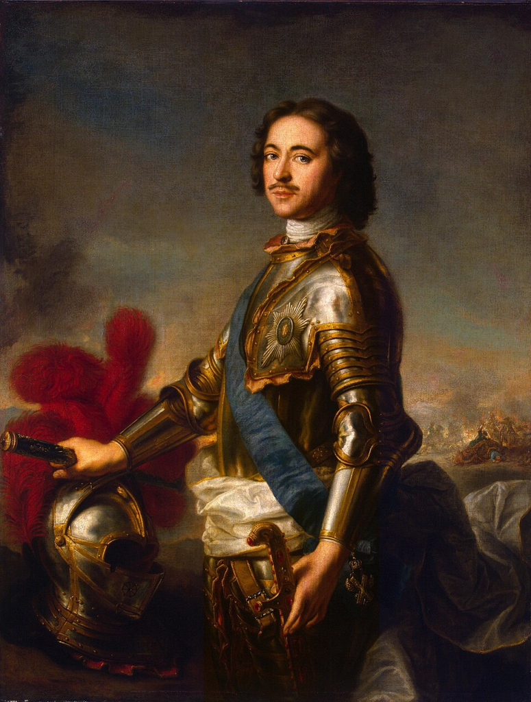Peter the Great, Emperor of Russia, circa 1717. He met Catherine as a servant in 1703, married her in secret in 1707, and made her Empress Consort in 1721.