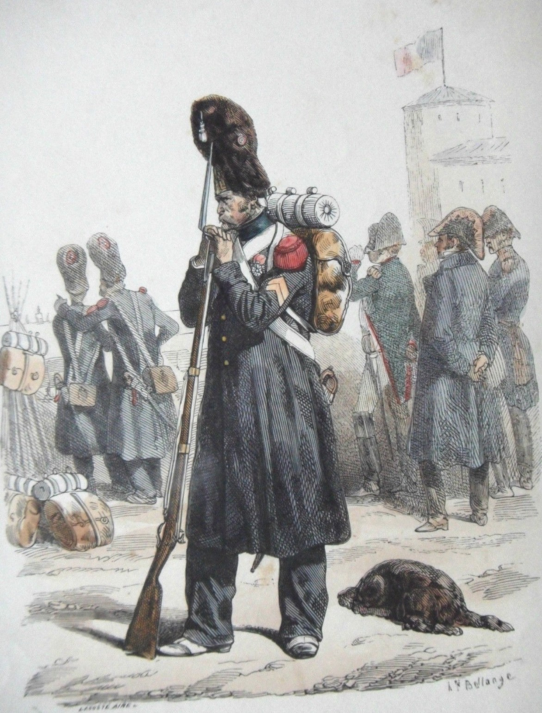 Illustration by Hippolyte Bellangé of a French Imperial Guard soldier. Pauline's third husband was a former Guard captain. She outlived Napoleon by 48 years and burned every letter he had written her before she died.