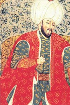 An Ottoman miniature identified as Şehzade Mustafa, Suleiman's eldest son and likely heir, executed by his own father in 1553.