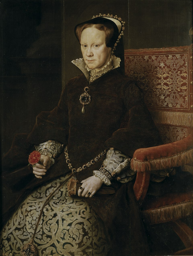 Mary I of England, painted in 1554. She took the throne in July 1553 and ordered the execution of Sir John Gates within weeks of her coronation.