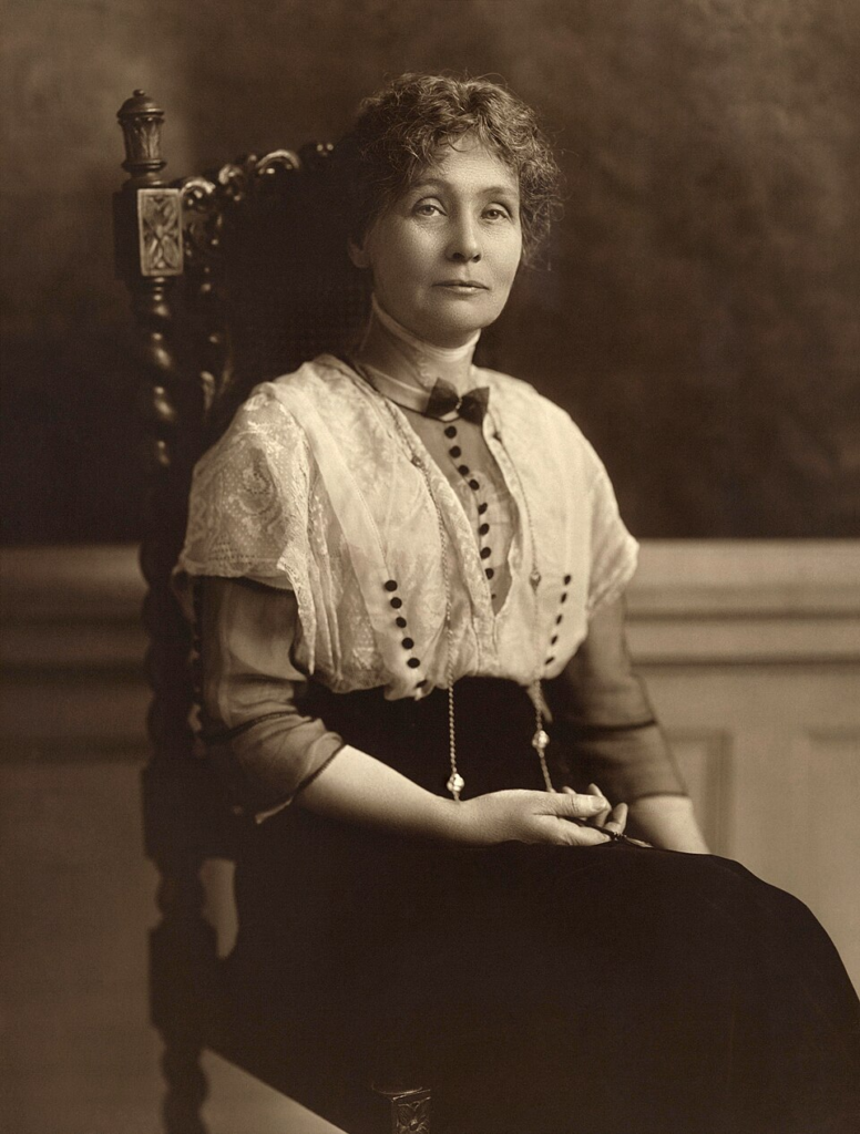 Emmeline Pankhurst, who founded the WSPU that Davison joined, pictured in 1913.